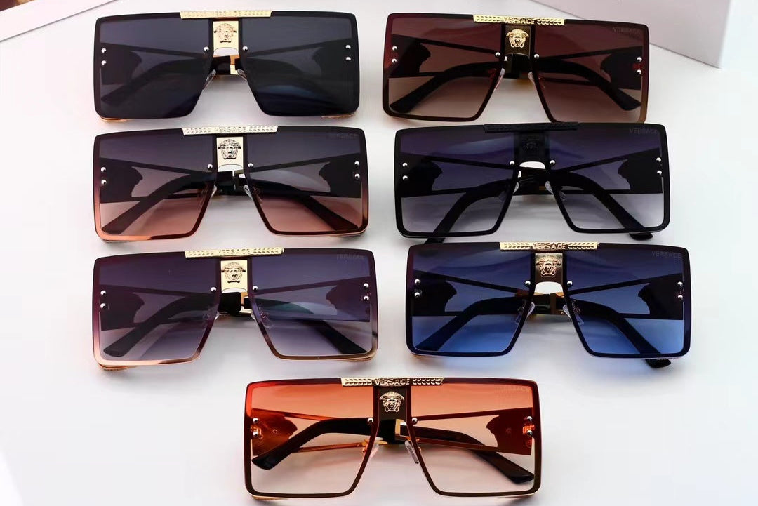 Retro Metal Frame Trendy Sun Glasses-With Gift Box
