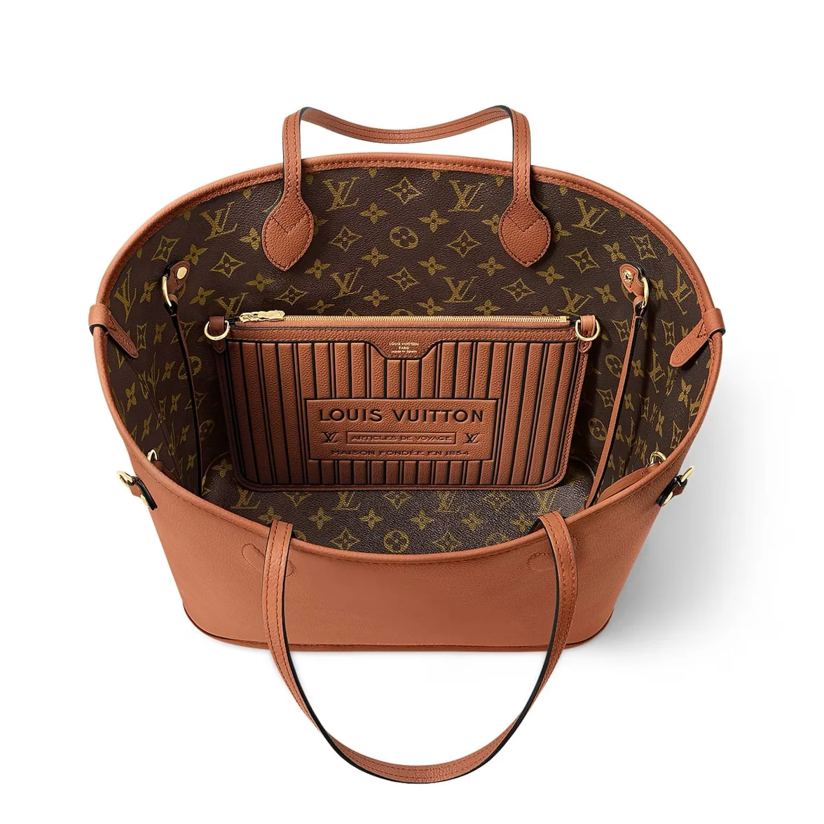 0528 Neverfull Inside Out MM Tan
