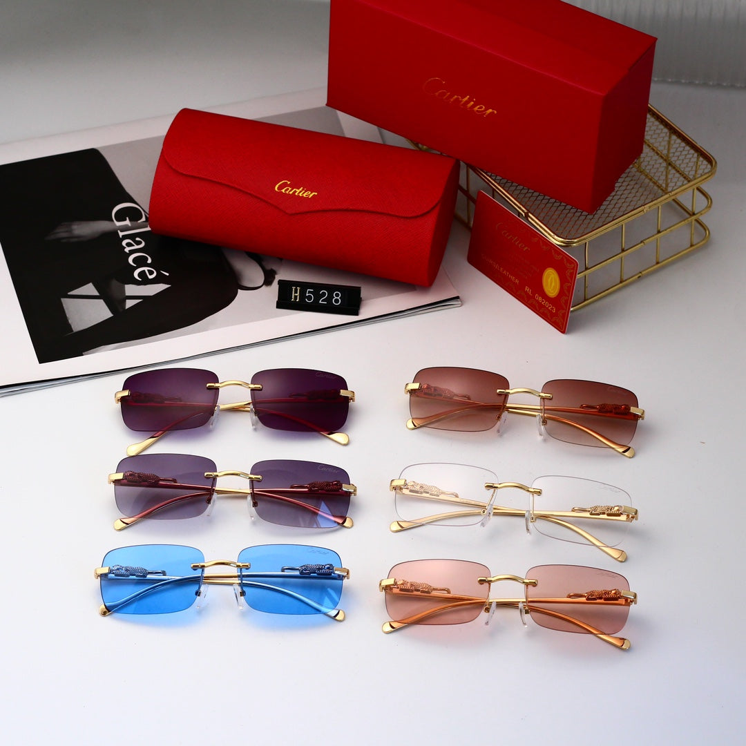 Golden Leopard Frame Sunglasses-With Gift Box