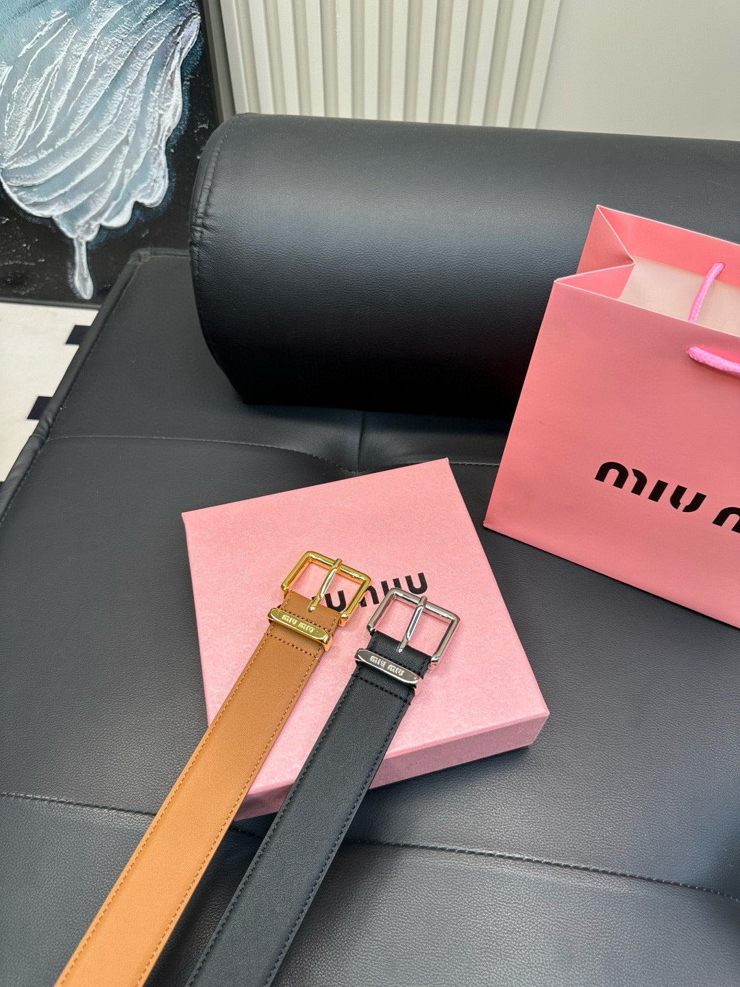 miumiu New leather belt made of genuine cowhide