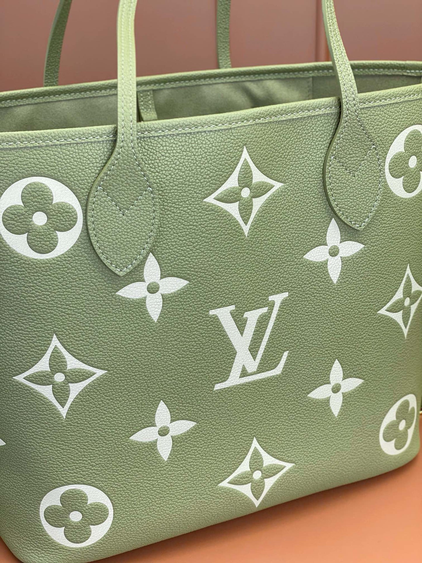 0528 Neverfull MM Monogram Empreinte Leather
